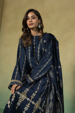 Load image into Gallery viewer, S - EMBROIDERED KHADDAR BLUE 3PC